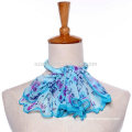 Fashion floral print polyester square silk chiffon neckwear scarf